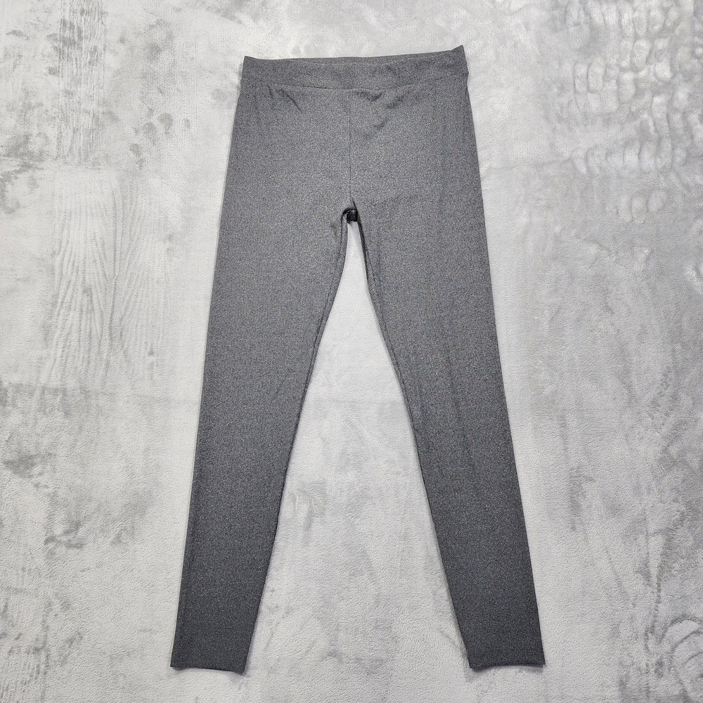 32 Degrees Heat Leggings Womens M/M Gray High Rise Ribbed Thermal‎ Stretch Ankle